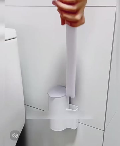 Toilet Brush and Holder Set with Disposable Refills Replacement Head Cleaning Kit Bathroom Cleaning Brush WC Accessories Tool